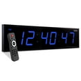 thumbnail image 1 of IVATION Large Digital Wall Clock with Stopwatch, Alarms, Timer, Temperature, Remote, 1 of 10