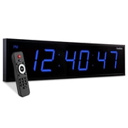IVATION Large Digital Wall Clock with Stopwatch, Alarms, Timer, Temperature, Remote