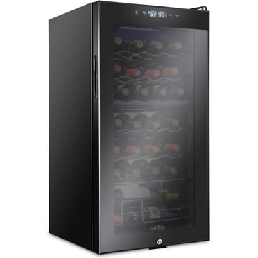 Ivation 28 Bottle Compressor Wine Cooler Refrigerator with Lock, Black