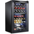 thumbnail image 1 of Ivation 33 Bottle Dual Zone Wine Cooler Refrigerator W/Large Freestanding Wine Cellar Glass Door Black, 1 of 6
