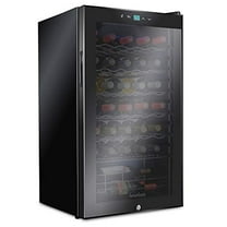 Ivation 34 Bottle Wine Cooler, Freestanding Wine Refrigerator W/ Lock - Black