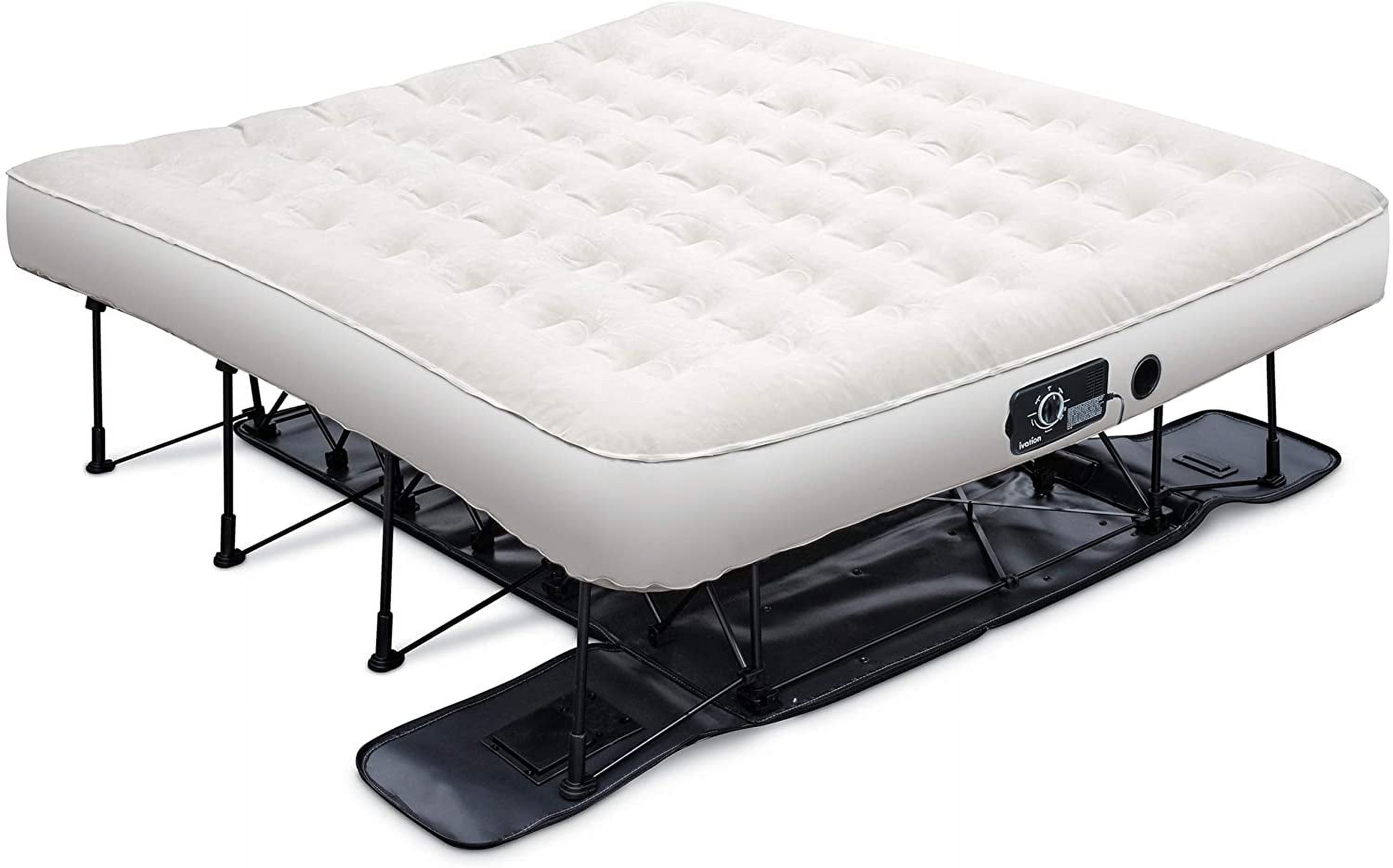 Ivation EZ Bed Queen Air Mattress with Frame Rolling Case Self Inflatable Blow Up Bed Auto Shut Off Comfortable Surface AirBed Best for Guest Travel Vacation Camping Walmart