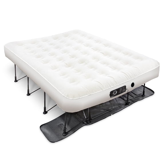Ivation EZ-Bed Queen - Air Mattress w/Frame & Case, Deflate Defender, Dual Auto Pump, Durable Design