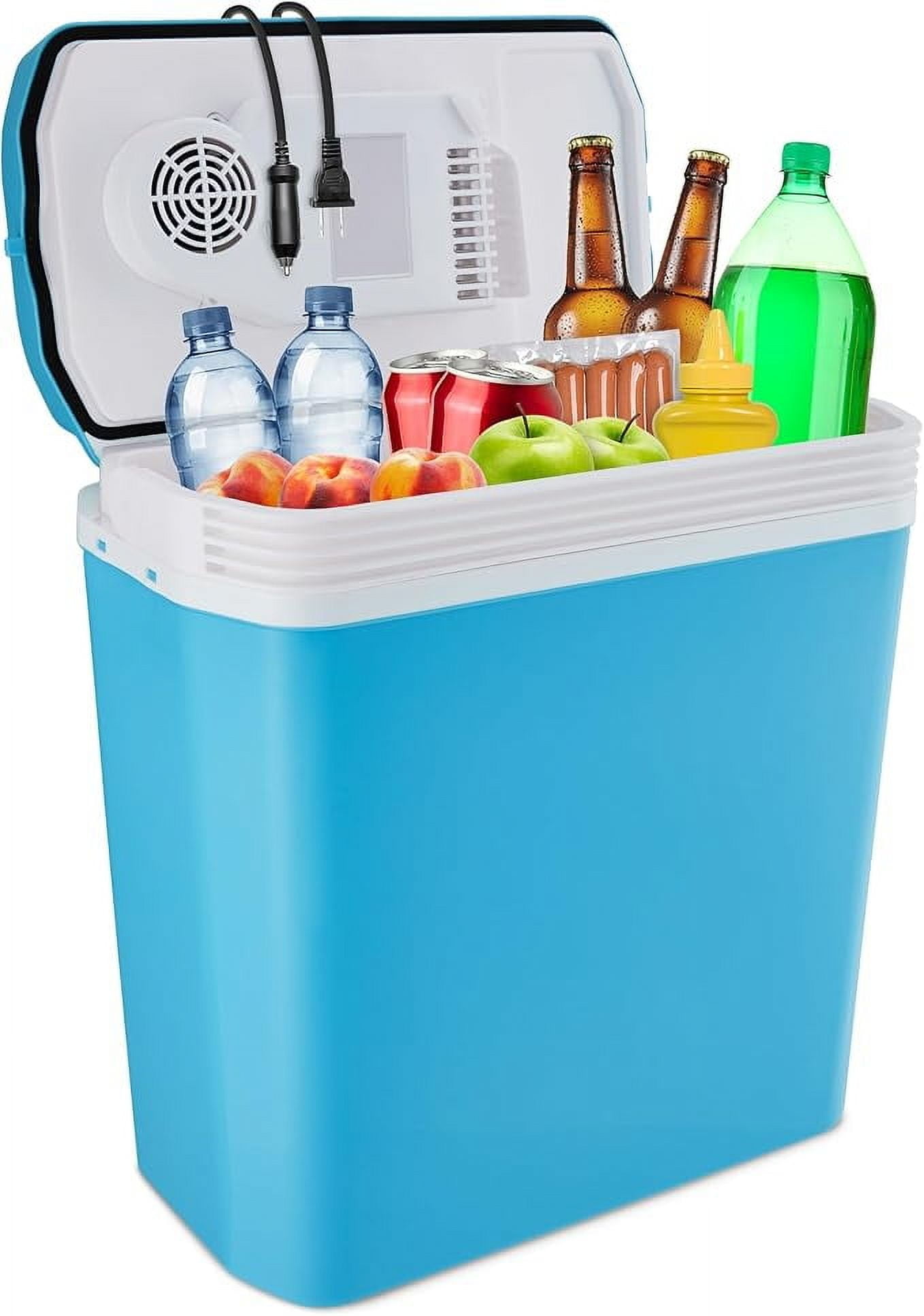 Aqua Blue Electric Thermoelectric Cooler with Wheels