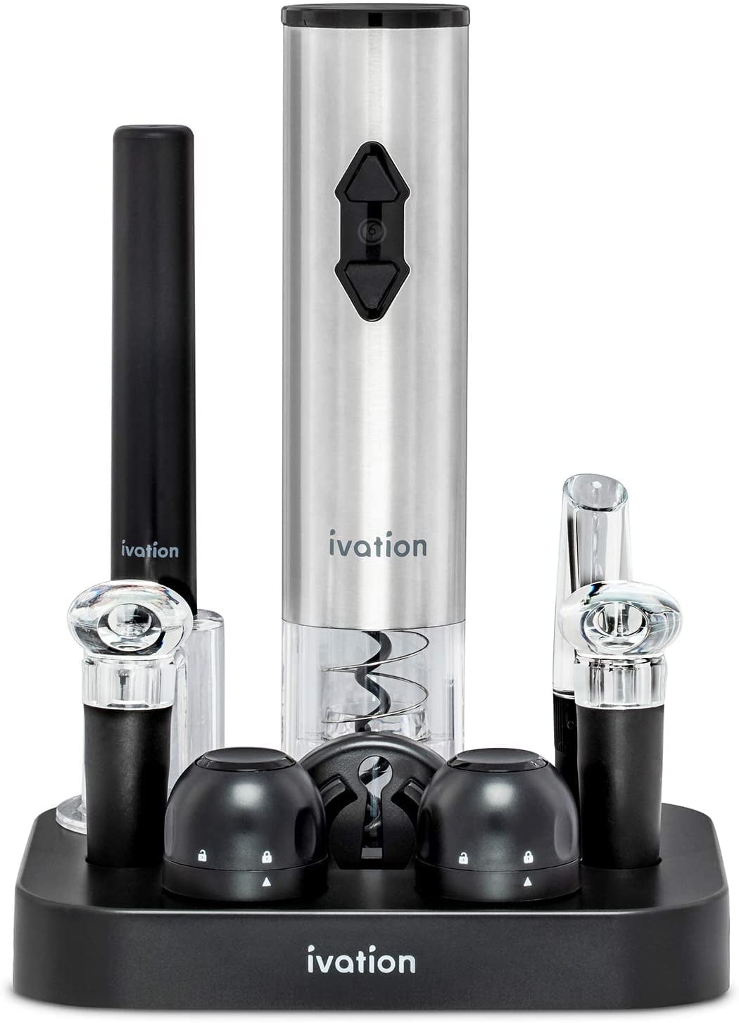 IVATION 9-Piece Wine Gift Set with Electric Wine Opener, Aerator, Pourer & Stoppers
