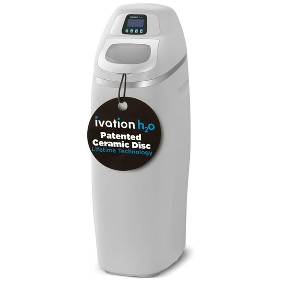 Ivation H2O 32,000 Grain Water Softener System, Whole House Water Softener w/Patented Ceramic Discs