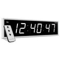 thumbnail image 1 of Ivation Large Digital Clock, 24" Led Wall Clock with 6-Level Brightness & Mounting Hardware -  White, 1 of 8