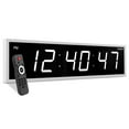 thumbnail image 1 of Ivation Large Digital Clock, 36" Led Wall Clock with Stopwatch, Alarms, Timer, Temp & Remote, White, 1 of 8