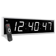 Ivation Large Digital Clock, 36" Led Wall Clock with Stopwatch, Alarms, Timer, Temp & Remote, White