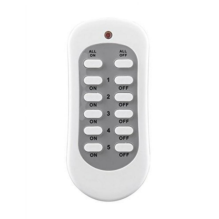 Ivation Programmable Wireless Remote Control 110V AC Plug in Electrical Outlet  Switch - 5 Outlets & 2