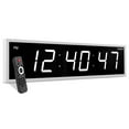 thumbnail image 1 of Ivation Large Digital Clock, 48" Led Wall Clock with Stopwatch, Alarms, Timer, Temp & Remote, White, 1 of 10