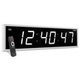 thumbnail image 1 of Ivation Large Digital Clock, 60" Led Wall Clock with Stopwatch, Alarms, Timer, Temp & Remote - White, 1 of 9