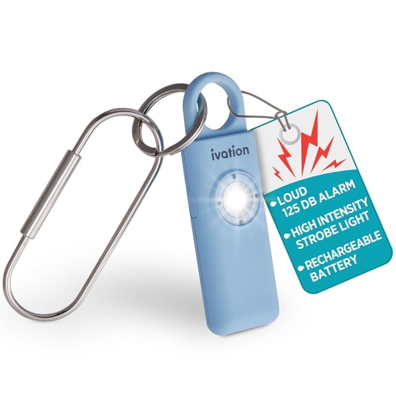 IVATION Compact Alarm Carabiner Keychain Blue