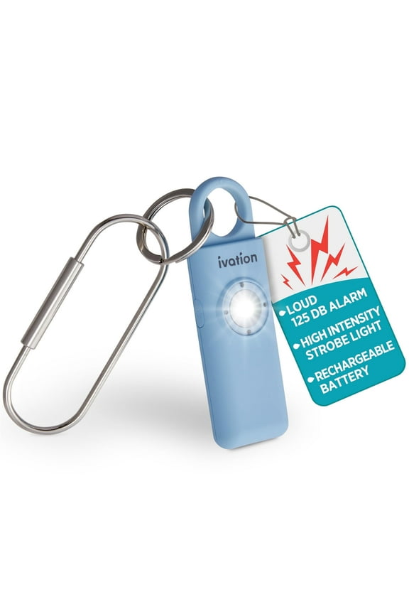 Compact Alarm Carabiner Keychain Blue