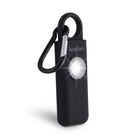 IVATION Personal SOS Keychain Alarm with LED Strobe Light & Rechargeable Battery