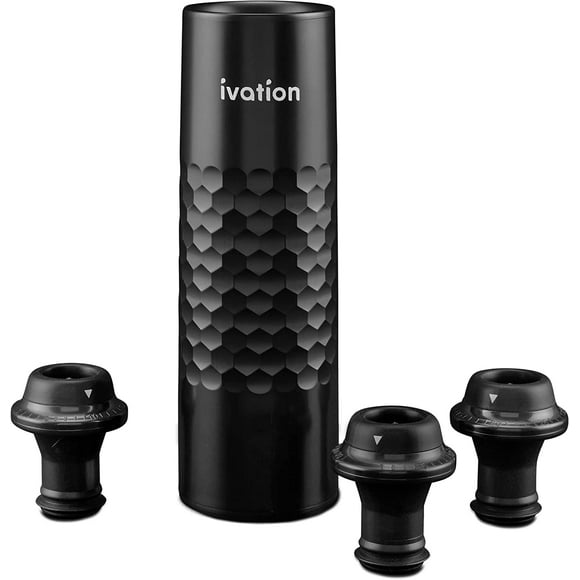 Ivation 6-Piece Rechargeable Wine Saver Pump with Reusable Wine Stoppers