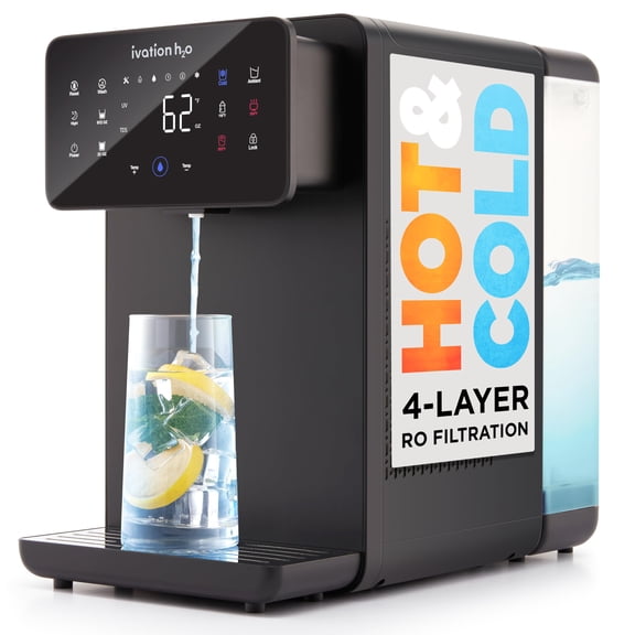 Ivation Reverse Osmosis Water Filter, Hot & Cold Dispenser, 4-Stage RO, 6 Temp Presets