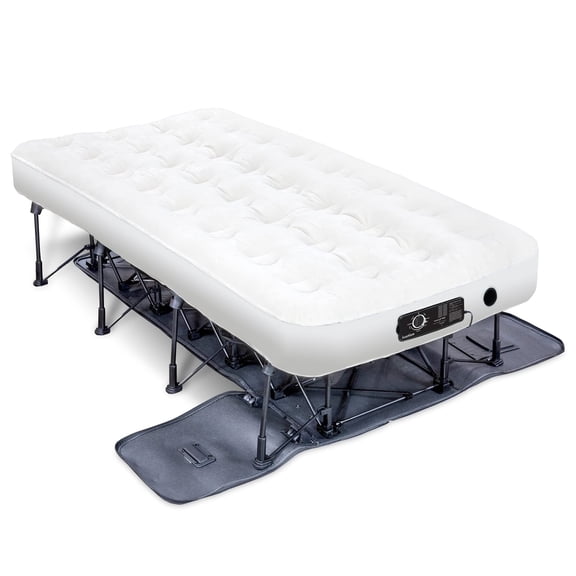 Ivation EZ-Bed Twin - Air Mattress w/Frame & Case, Deflate Defender, Dual Auto Pump, Durable Design