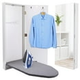thumbnail image 1 of Ivation Wall-Mounted Ironing Board, Iron Board W/Cabinet Door and Mirror, White, 1 of 8