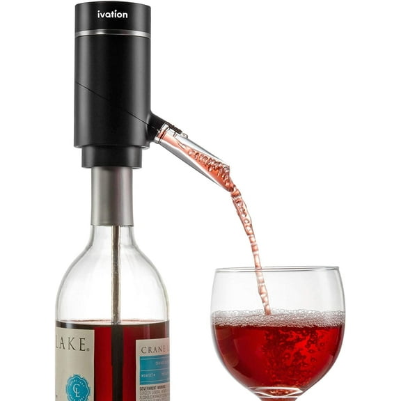 Ivation Electric Wine Aerator and Dispenser, Rechargeable Automatic Wine Pourer with Touch Button