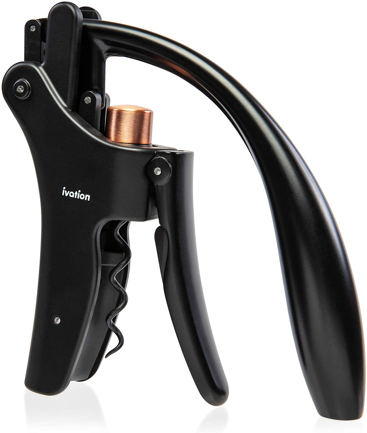 Ivation Black Stainless Steel Manual Wine Bottle Opener