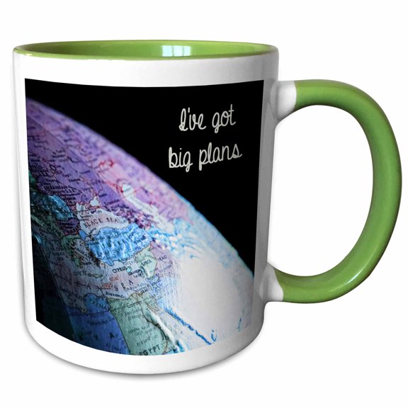 3drose, Ive Got Big Plans, 11oz Two-tone Green Mug