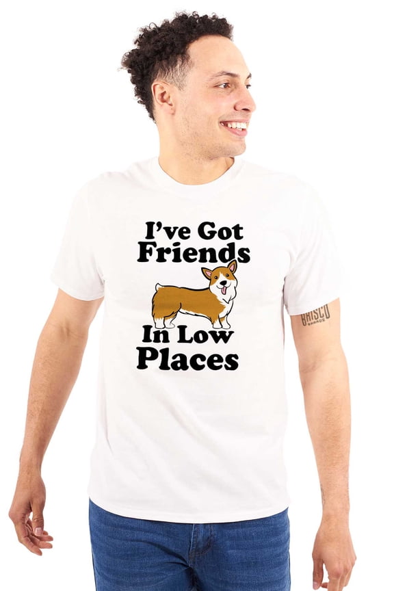 Ive Got Friends Low Places Cute Corgi Plus Size Crewneck Graphic Tee Shirt Brisco Brands 5X