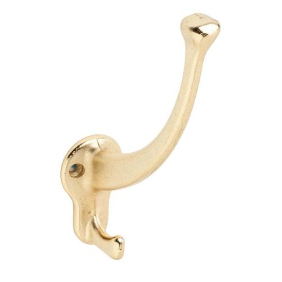 Ives 575A3 Large Hat 5 3/4" Height Cast Aluminum Coat And Hat Hook - Brass
