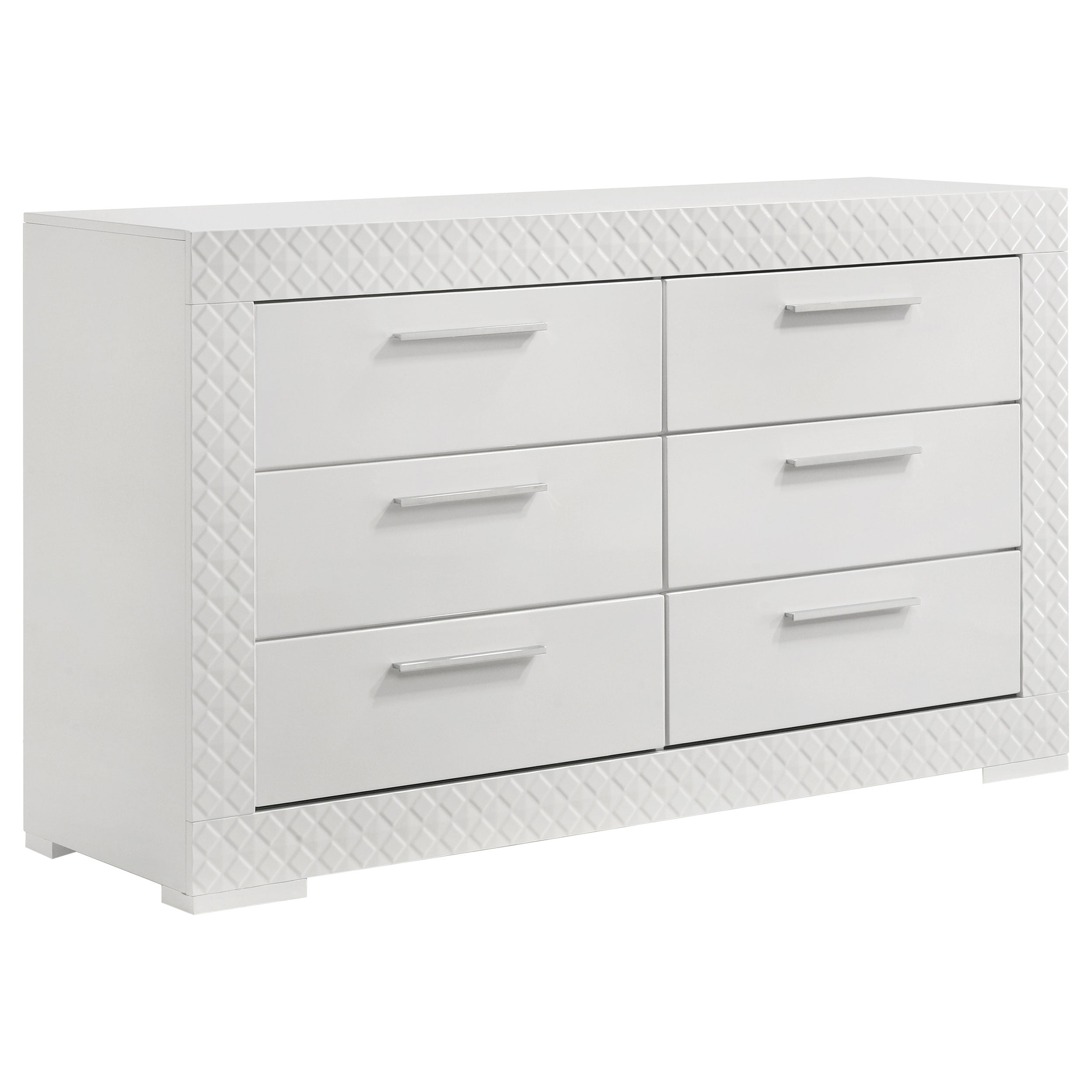 white christmas dresses Maude 6 Drawer Dresser, Washed White Ash with Raffia main image 0