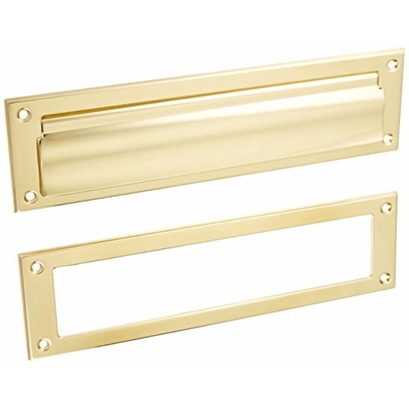 Ives 620B-US3 Polished Brass Letter Box Plate, 13" x 3 9/16"