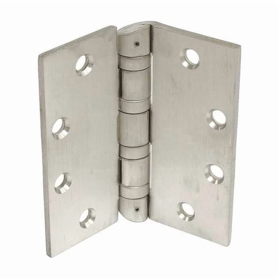 Door and Butt Hinge, Stainless Steel, Full Mortise Mounting, 4 1/2 in Leaf W x 4 1/2 in Leaf H
