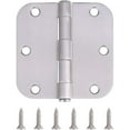 thumbnail image 1 of Ives Residential 1011RPF619E 3.5 x 3.5 in. Steel 0.62 in. Radius Corner Removable Pin Hinges, Satin Nickel - Pack of 3, 1 of 1