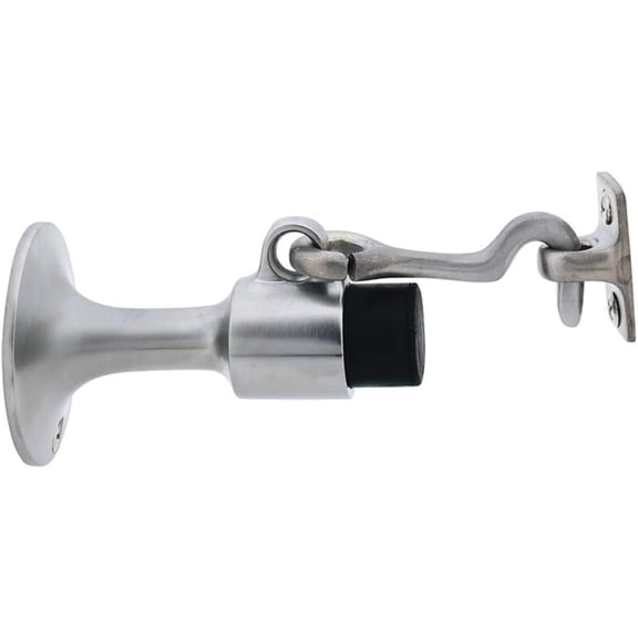 Ives WS445 US26D Wall Stop with Straight Bumper and Holder, Masonry Anchor, Satin Chrome Finish