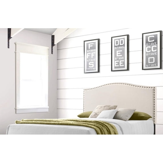 Ivey Upholstered Headboard, Full, Beige