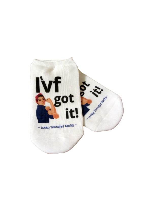 Ivf Got It Strong Woman IVF Lucky Transfer Socks Medium
