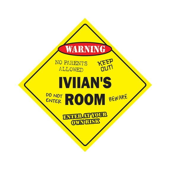 Iviian's Room Sign Crossing Zone Xing | Indoor/Outdoor | 14" Tall kids bedroom decor door children's name boy girl