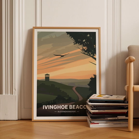 Ivinghoe Beacon Buckinghamshire Landscape Wall Art, Unframed Paper Poster 11x14in