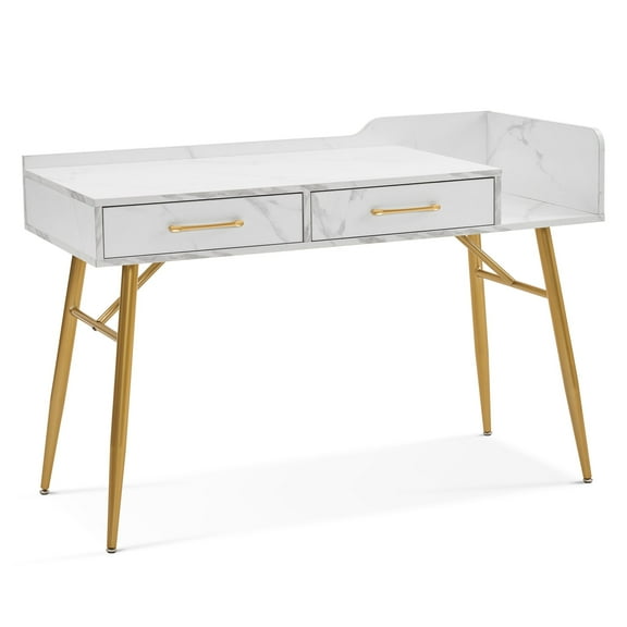 Ivinta 47" Home Office Computer Desk with Storage, 2 Drawers for Small Spaces