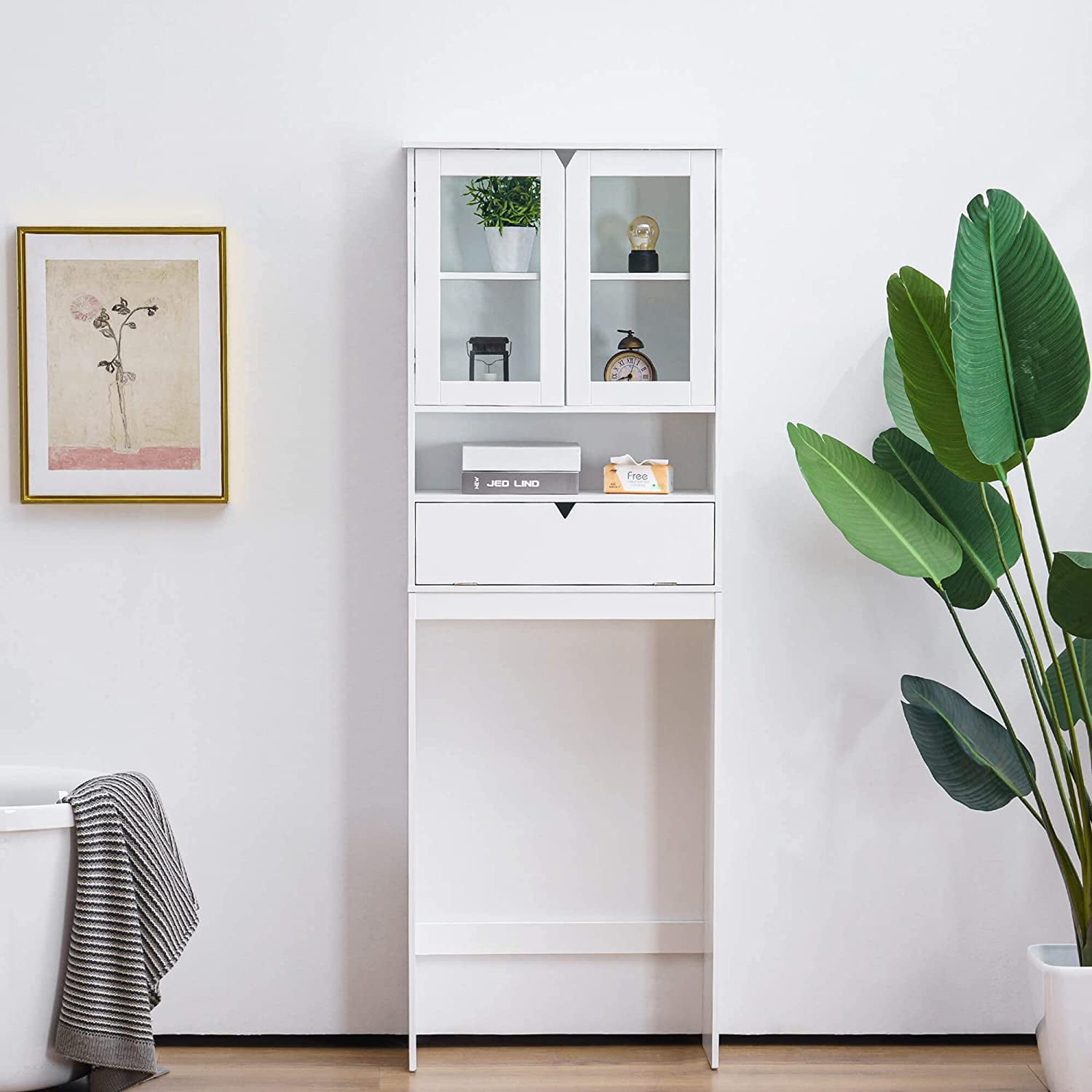 Ivinta Bathroom Storage Cabinet with Adjustable Shelf, Space-Saving ...