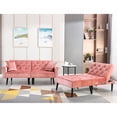 thumbnail image 1 of Ivinta Modern Convertible Sofa Couch, Sectional Sleeper Sofa Bed Upholstered with Ottoman for Living Room,Velvet Pink, 1 of 8