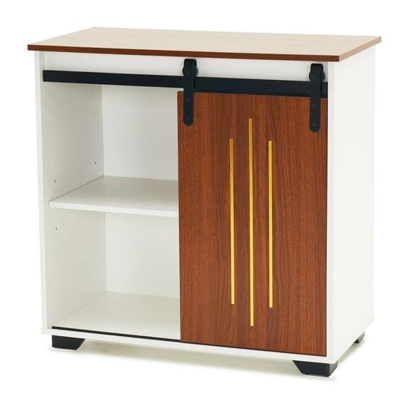 Ivinta Small Modern Wine Cabinet with Adjustable Shelves, with Sliding Door