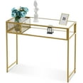 thumbnail image 1 of Ivinta Narrow Console Table with Storage, Modern Sofa Table with Glass Shelves, Long Entryway Table, 1 of 8