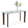 thumbnail image 1 of Ivinta Water Rippled Glass Dining Table for 2 or 4, for Small Spaces or Dining Room, 1 of 7