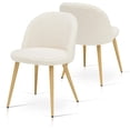 thumbnail image 1 of Ivinta White Sherpa Dining Chairs Set of 2 with Gold Legs, Lamb Fleece Finished Armless Side Chairs for Living Room, 1 of 9