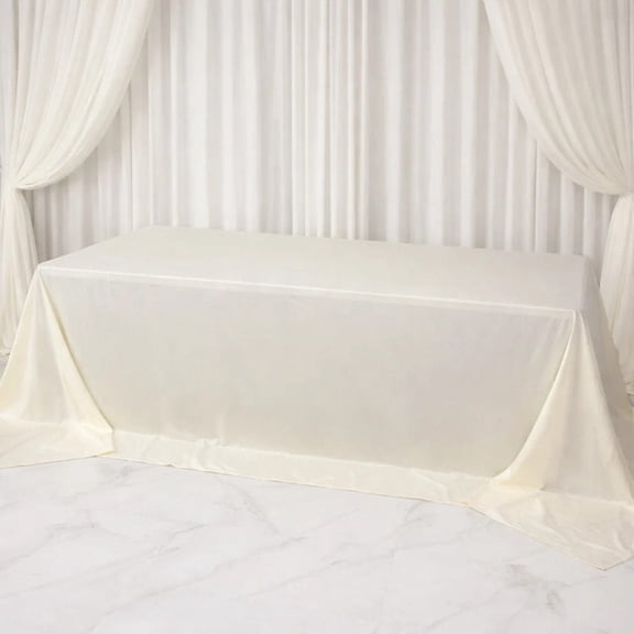 Ivory 108 x 156 inch Extra Wide Scuba Polyester King Rectangular Tablecloth Party Linens