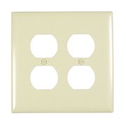 Pass and Seymour TP82-I Ivory Trademaster Jumbo Two Gang Duplex Receceptacle Wall Plate
