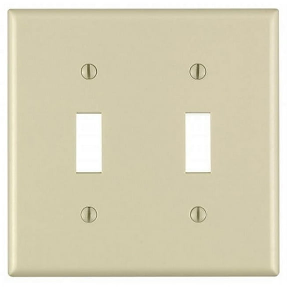 Ivory 2 Gang Toggle Wall Plate
