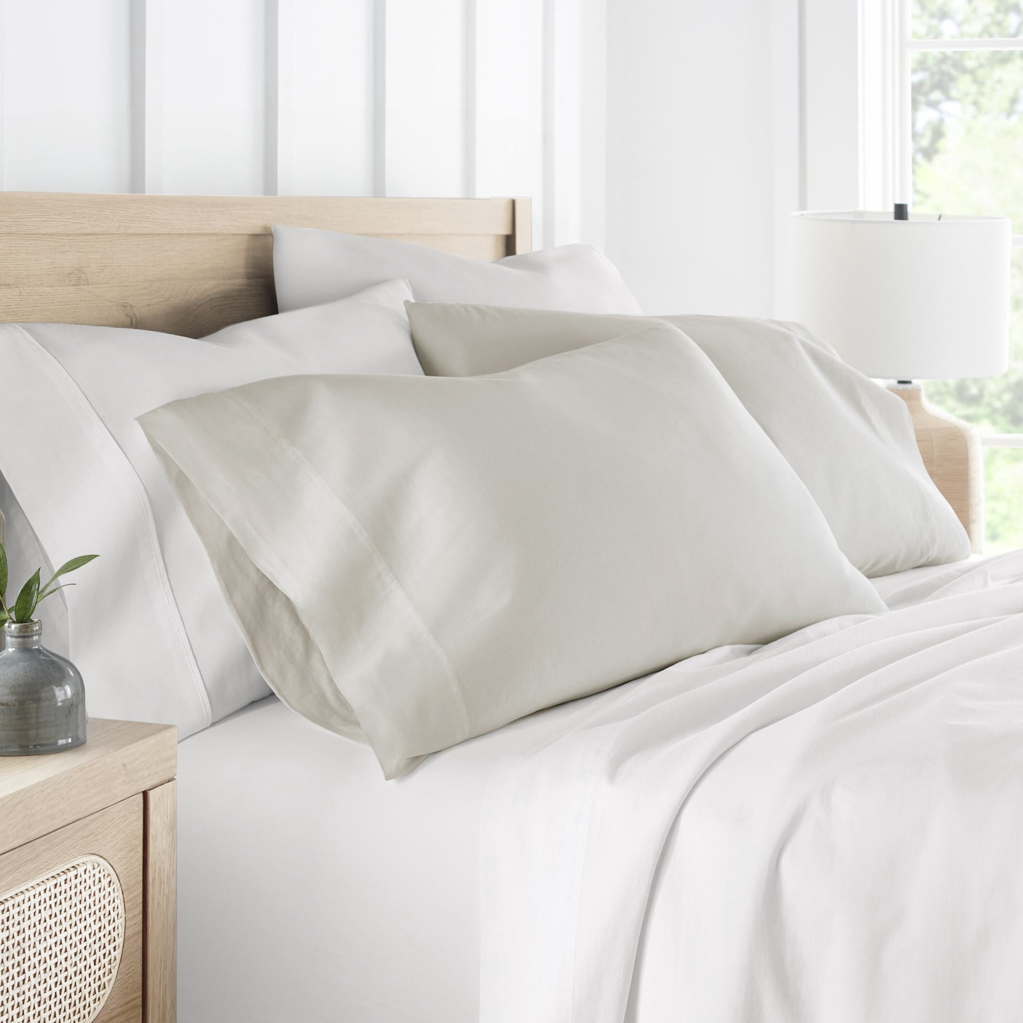 Ivory 300TC Cotton Cooling Pillow Case Set, Standard/Queen, by Noble Linens