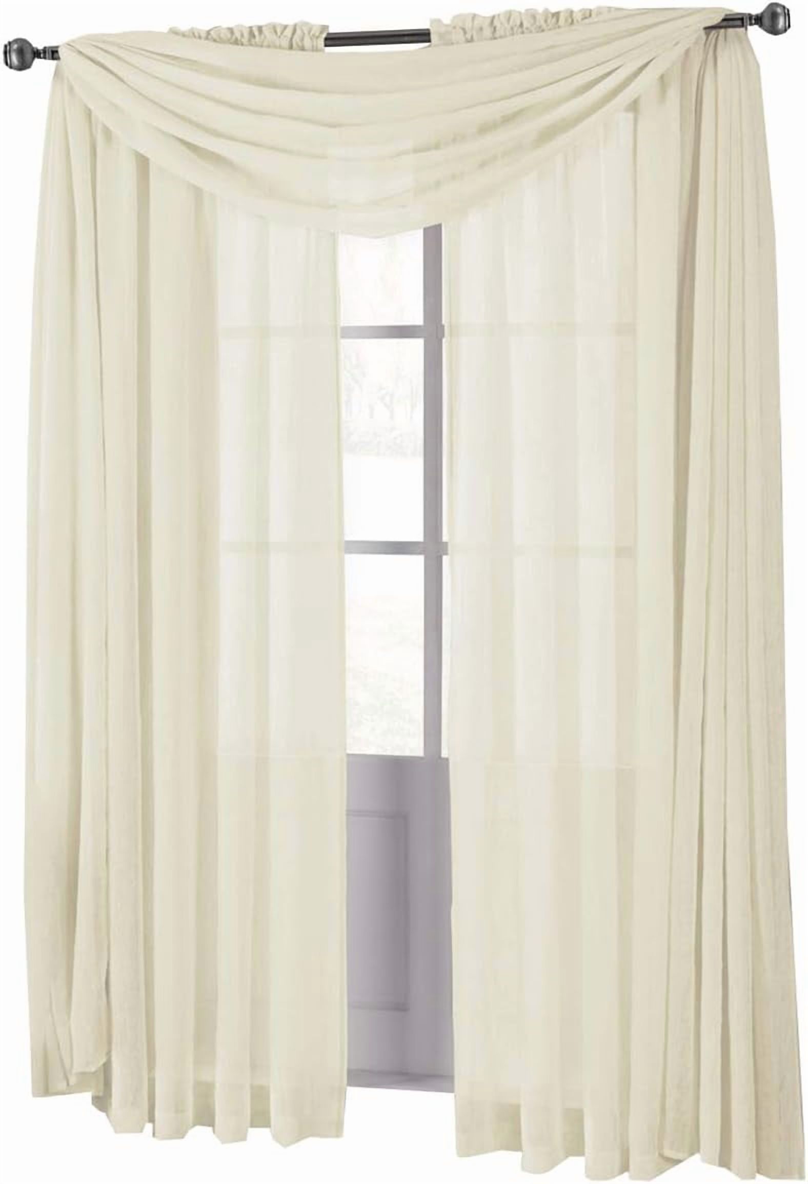 Cortina Transparente Triturada Para Puerta Abri - 50x72 Pulgadas, Poliéster Blanco, Ideal Para Filtrar Luz Con Privacidad