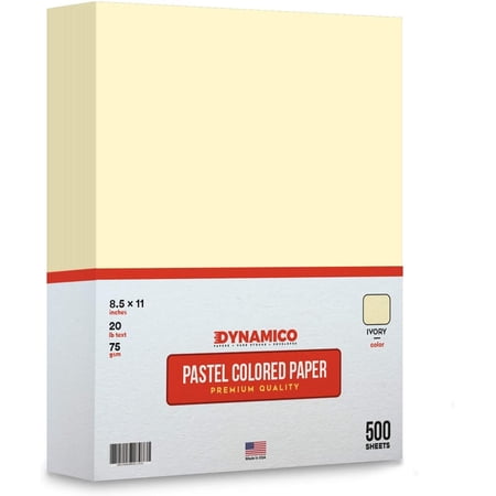 Ivory 8.5 x 11" Pastel Light Color Regular Paper, Colored Lightweight Papers | 1 Ream of 500 Sheets